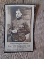 wo1 doodsprentje foto soldaat van buggenhout  + 1918, Ophalen of Verzenden, Rouwkaart