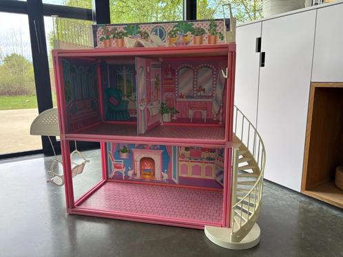 Vintage Barbie Glamour Home (1984) met meubeltjes, Kinderen en Baby's, Speelgoed | Poppenhuizen, Gebruikt, Poppenhuis, Ophalen