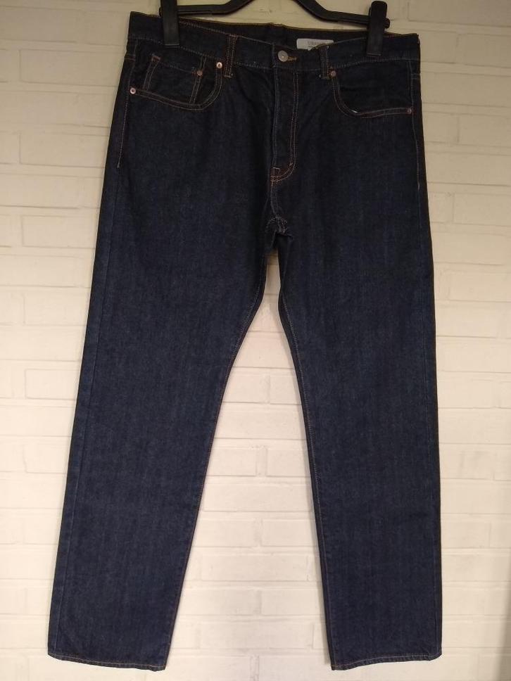 Donkerblauwe jeans, H&M, straight, W34/L32 - NIEUW, Kleding | Heren, Spijkerbroeken en Jeans, Nieuw, W33 - W34 (confectie 48/50)