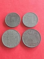 1941 - 42 Belgique 4 pièces différentes 1 et 5 francs étain, Série, Envoi, Métal
