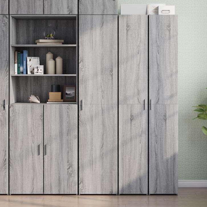 Hoge kast 40x42,5x185cm bewerkt hout grijs sonoma eikenkleur, Huis en Inrichting, Zitzakken, Nieuw, Grijs, Verzenden