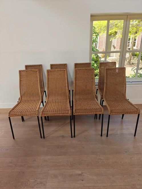 Eetkamer stoelen, Huis en Inrichting, Stoelen, Gebruikt, Vijf, Zes of meer stoelen, Kunststof, Bruin, Ophalen