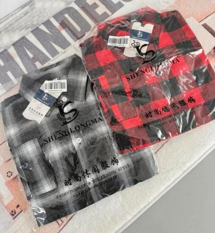 Shenglongma Overhemd Blouse 2XL 3XL rood grijs lange mouwen, Kleding | Heren, Overhemden, Nieuw, Overige halswijdtes, Ophalen of Verzenden