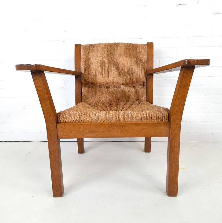 Vintage Worpswede fauteuil Willi Ohler voor Erich Schultz, Antiquités & Art, Antiquités | Meubles | Chaises & Canapés, Enlèvement