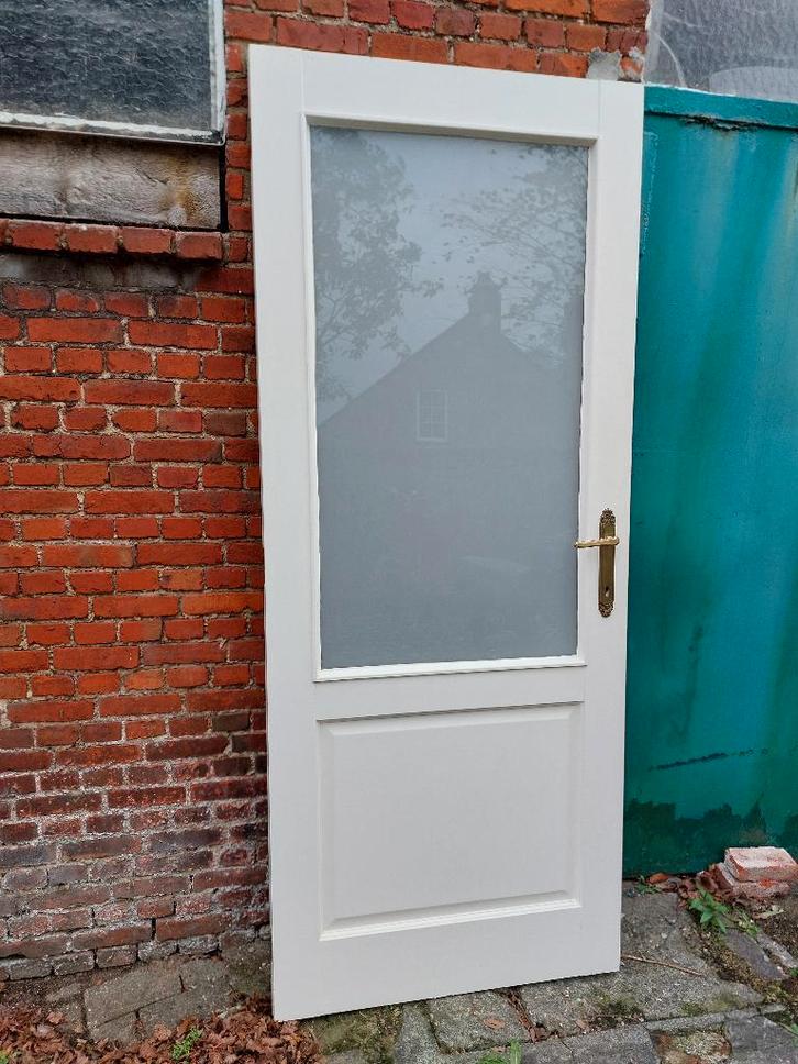 Deur Binnen Wit Melkglas     µ9z, Doe-het-zelf en Bouw, Deuren en Vliegenramen, Ophalen of Verzenden