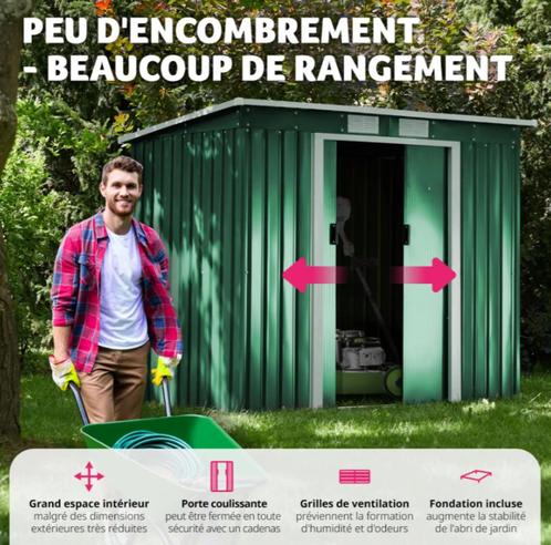 Tuinhuisje garage 2m13x1m30x1m73 in metaal Nieuw, Tuin en Terras, Tuinhuizen, Nieuw, Tuinhuis, Metaal, Minder dan 250 cm, Minder dan 200 cm