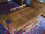 Vintage Solid Oak Dining Table with Six Matching Chairs., Maison & Meubles, 100 à 150 cm, Chêne, Rectangulaire, 50 à 100 cm