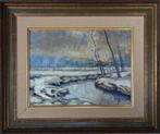 Olieverfschilderij van Albert Steel, winterlandschap, Antiek en Kunst, Ophalen of Verzenden