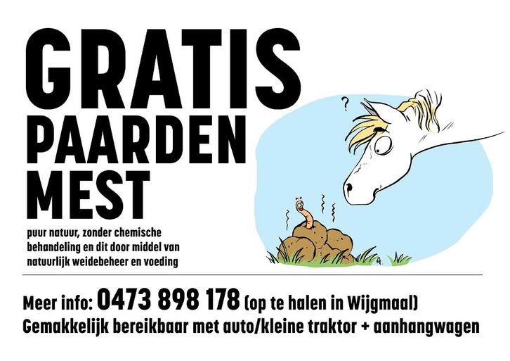 Paardenmest GRATIS, Dieren en Toebehoren, Stalling en Weidegang
