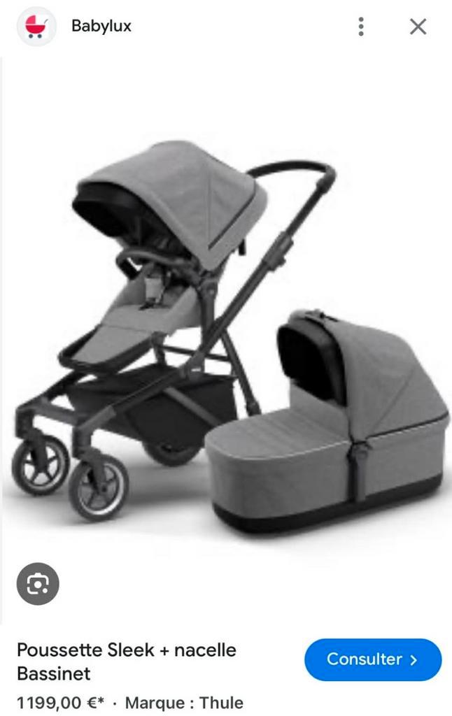 Geweldige kans voor -58%  Thule Sleek Wassinet Stroller, Kinderen en Baby's, Kinderwagens en Combinaties, Zo goed als nieuw, Kinderwagen