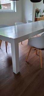 3m lange leuke tafel in gelakt teakhout, Huis en Inrichting, Tafels | Eettafels, Ophalen, Gebruikt, 100 tot 150 cm, Past in elk interieur