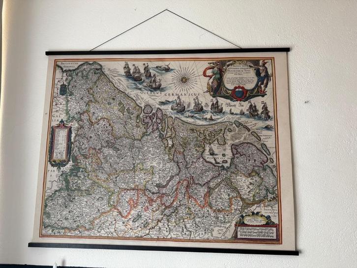 Wandkaart vintage stijl, Antiek en Kunst, Antiek | Schoolplaten, Aardrijkskunde, Ophalen of Verzenden