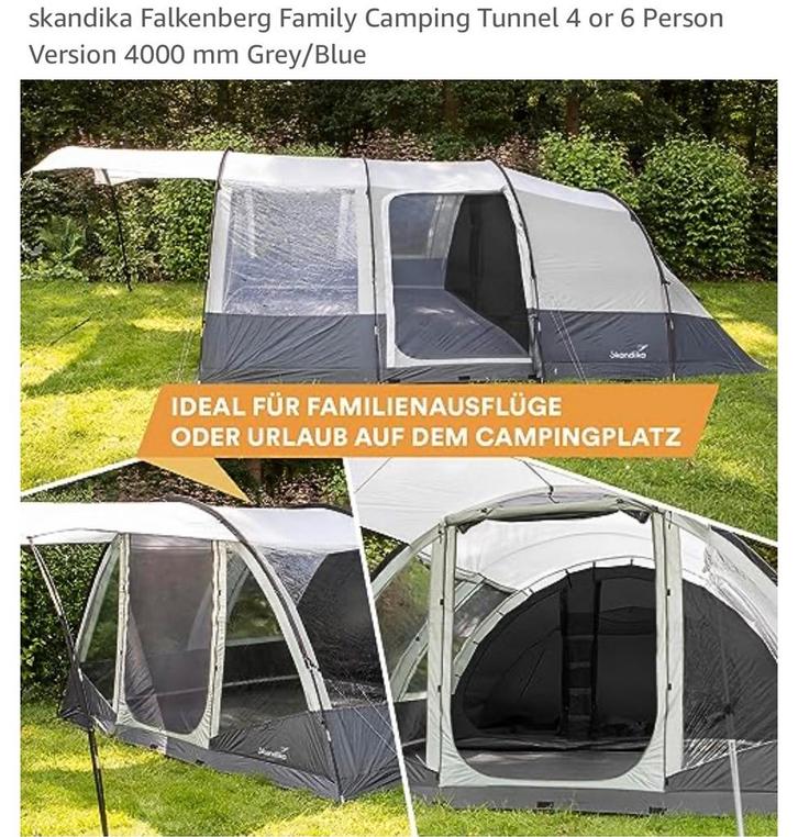 Skandika Falkenberg 6 tent 6 personen, Caravans en Kamperen, Kampeeraccessoires, Zo goed als nieuw, Ophalen
