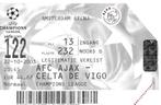 Voetbalticket - AFC Ajax - Celta De Vigo - 22.10.2003, Verzamelen, Ophalen of Verzenden, Nieuw, Overige typen