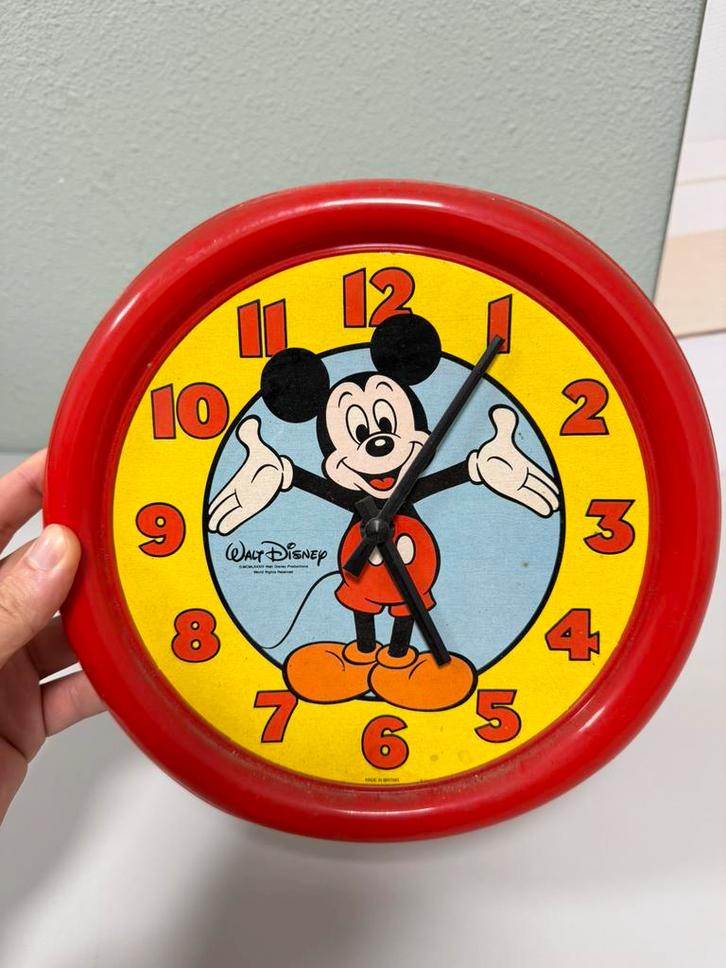 Vintage Disney Mickey Mouse Klok 1990 Zeldzaam Verzamelitem, Verzamelen, Disney, Zo goed als nieuw, Mickey Mouse, Ophalen of Verzenden