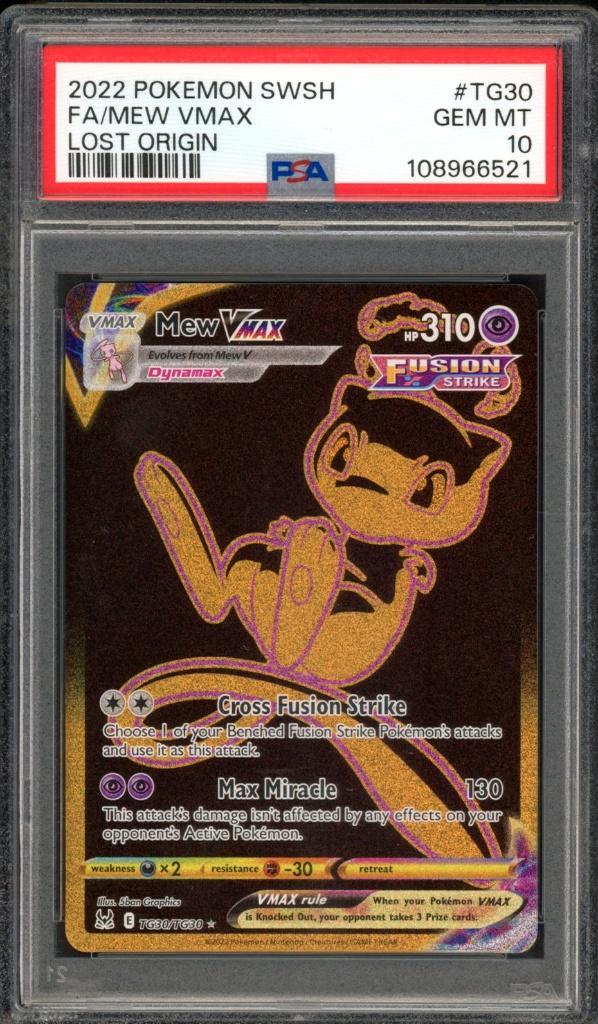 Mew VMAX PSA 10 - TG30/TG30 - Sword & Shield - Lost Origin, Hobby en Vrije tijd, Verzamelkaartspellen | Pokémon, Zo goed als nieuw