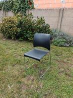 4 zwarte stapelbare stoelen, Huis en Inrichting, Stoelen, Ophalen, Gebruikt