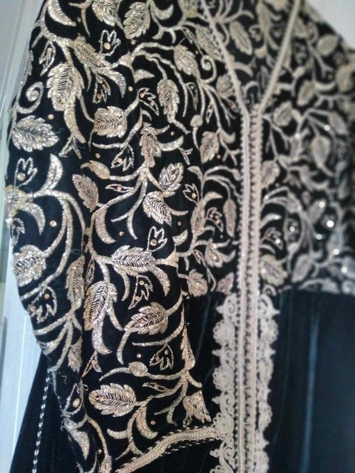 zwarte Marokkaanse caftan kaftan / maat 40 - 42, Kleding | Dames, Gelegenheidskleding, Zo goed als nieuw, Overige typen, Maat 42/44 (L)