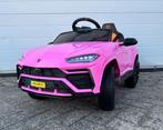 Lamborghini Urus 12v roze afsta. /Leer / Rubberband FM radio, Kinderen en Baby's, Speelgoed | Buiten | Voertuigen en Loopfietsen