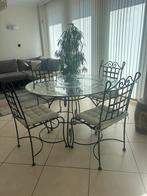 Table + 4 chaises en fer forgé, Jardin & Terrasse, Enlèvement, Utilisé, 4 places