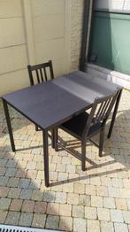tafel en 2 stoelen, Comme neuf, 100 à 150 cm, Rectangulaire, Modern