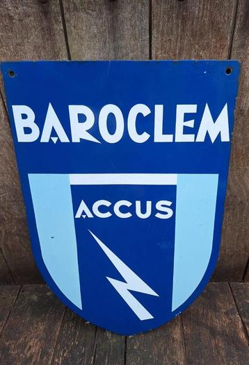 Pracht dubbelzijdig emaille bord Baroclem Accus. beschikbaar voor biedingen