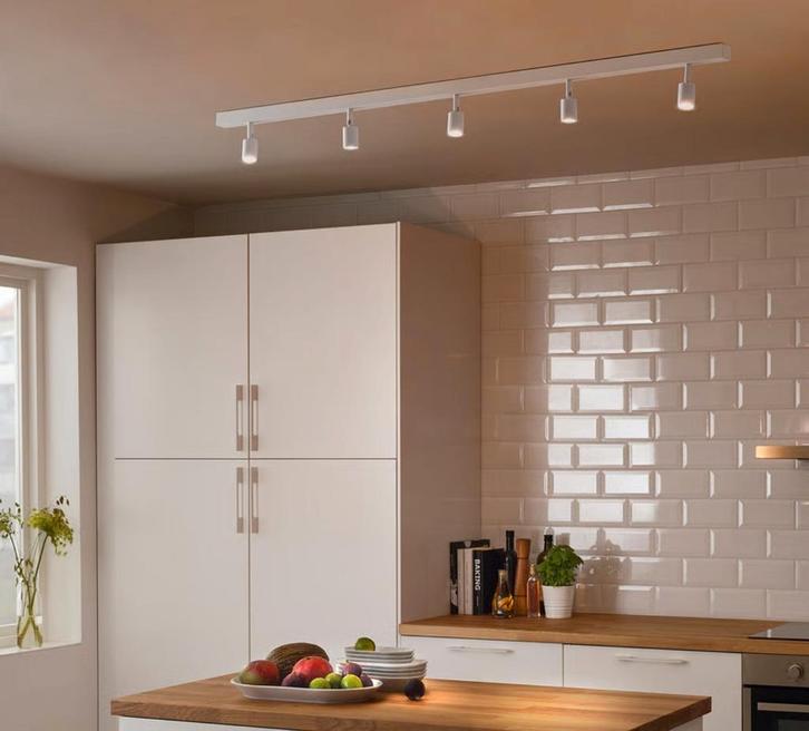 3 stuks witte, plafondrails te koop, Huis en Inrichting, Stoffering | Gordijnen en Lamellen, Ophalen