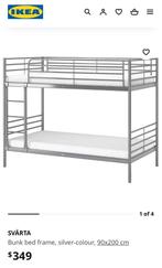 Lit superposé en métal robuste (Ikea), 90 cm, Gris, 210 cm, Enlèvement