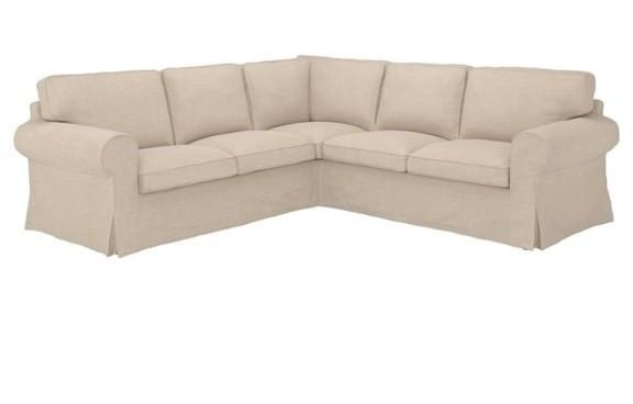 Ektorp 4-zits hoekzetel en voetenbank met bergruimte, Huis en Inrichting, Zetels | Complete zithoeken, Ophalen