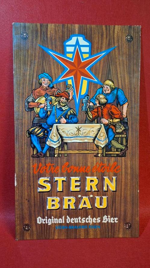 Vintage café reclame bord Stern Brau bier, Verzamelen, Merken en Reclamevoorwerpen, Gebruikt, Reclamebord, Ophalen of Verzenden