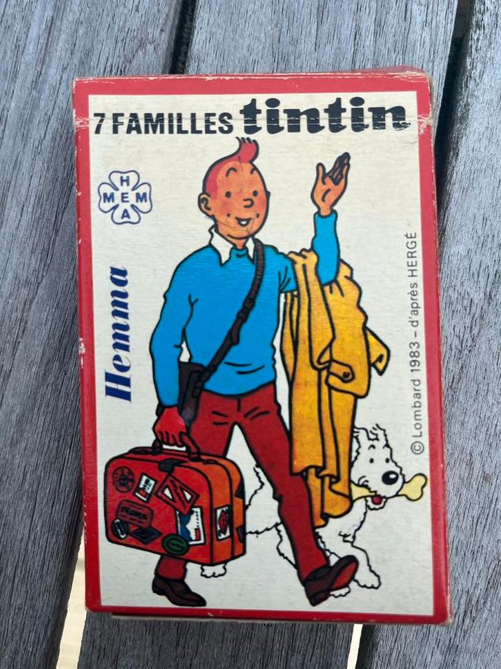 Kuifje 7 familie kaartspel, Verzamelen, Speldjes, Pins en Buttons, Zo goed als nieuw, Ophalen of Verzenden