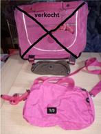 Kipling : handtas, zwarte zak, pennenzak, Ophalen of Verzenden, Gebruikt, Roze