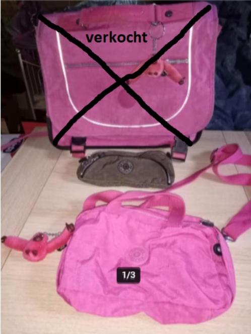 Kipling : handtas, zwarte zak, pennenzak, Handtassen en Accessoires, Tassen | Schooltassen, Gebruikt, Roze, Ophalen of Verzenden