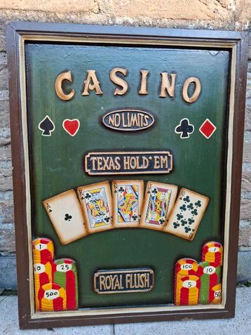 Belle planche de pub en bois authentique du casino Texas Hol