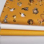 6194) 4 piècesx70x50cm tissu lot madagascar 2, Nieuw, Ophalen of Verzenden, 30 tot 120 cm, Katoen