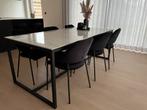 Tafel met keramisch blad en 6 stoelen, Huis en Inrichting, Tafels | Eettafels, Ophalen, Zo goed als nieuw