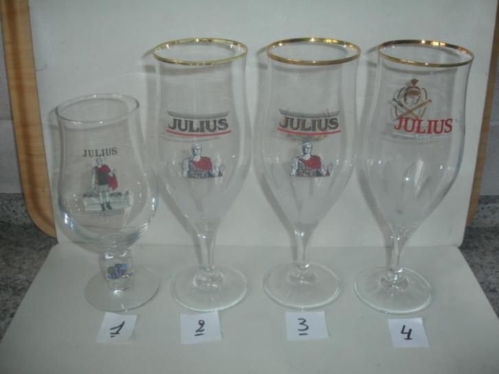 Bierglas Julius, Hoegaarden, 4 verschillende, Verzamelen, Biermerken, Zo goed als nieuw, Glas of Glazen, Overige merken, Ophalen of Verzenden