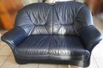 Leren zetel 2zit zwart, Ophalen, Gebruikt, 150 tot 200 cm, Tweepersoons