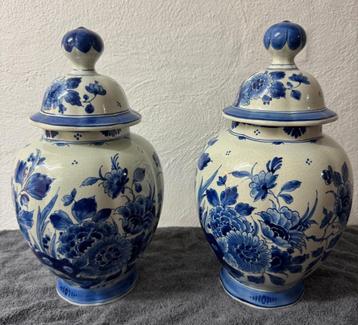 Ensemble de 2 vases bleus de Delft, Enlèvement ou Envoi