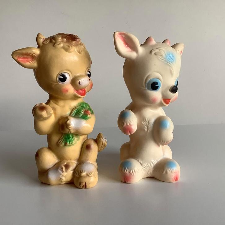 2 beepers italiens vintage, vache et chèvre, Collections, Jouets miniatures, Utilisé, Enlèvement