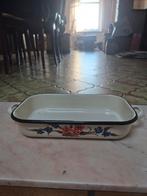 Prachtige vintage geëmailleerde metalen ovenschaal., Antiek en Kunst, Ophalen