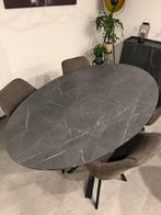 Eettafel, zwart marmerpatroon, Huis en Inrichting, Tafels | Eettafels, Ophalen, Zo goed als nieuw