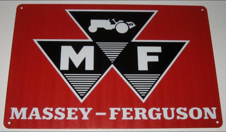 MASSEY FERGUSON TRACTOR : Metalen Bord Logo Massey Ferguson, Collections, Marques & Objets publicitaires, Neuf, Panneau publicitaire
