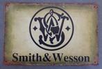 Smith & Wesson metalen vintage look wandplaat - NIEUW, Nieuw, Reclamebord, Verzenden