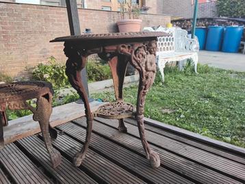 Oude gietijzeren bistro set, Enlèvement, Comme neuf, Autres matériaux, Chaise