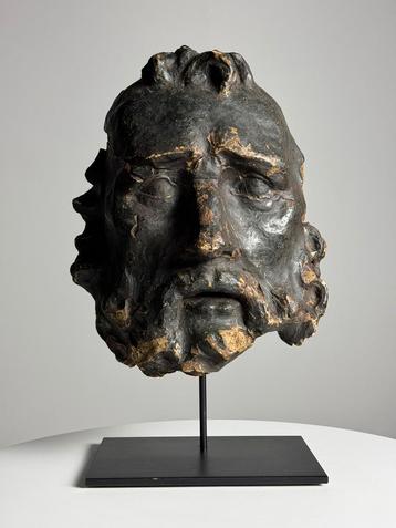 Sculptuur Hoofd Zeus / Hercules Engels antiek beschikbaar voor biedingen