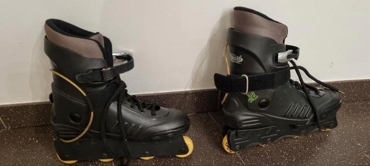 Zwarte inline skeelers maat 46 Optimum Grumble, Sport en Fitness, Skeelers, Zo goed als nieuw, Ophalen