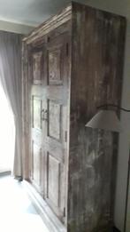 hoge kast / oud reclaimed teak, Huis en Inrichting, Ophalen, 100 tot 150 cm, 200 cm of meer, Robuuste landelijke soberre stoere teakhouten unieke Hoffz Aura