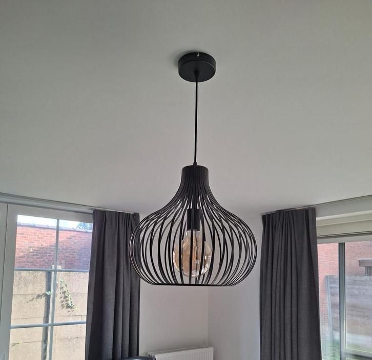 2 lampen (armatuur incl dimbare lampen en afstandsbediening), Huis en Inrichting, Lampen | Hanglampen, Nieuw, Metaal, Ophalen