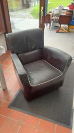 Comfortabele leren eenpersoonszetel, Huis en Inrichting, Ophalen, Zo goed als nieuw